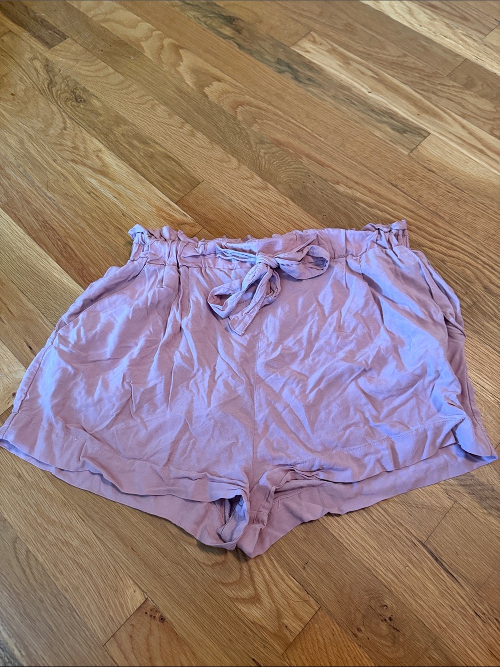 Ambiance Lavender Paperbag Tie-Waist High-Rise Shorts